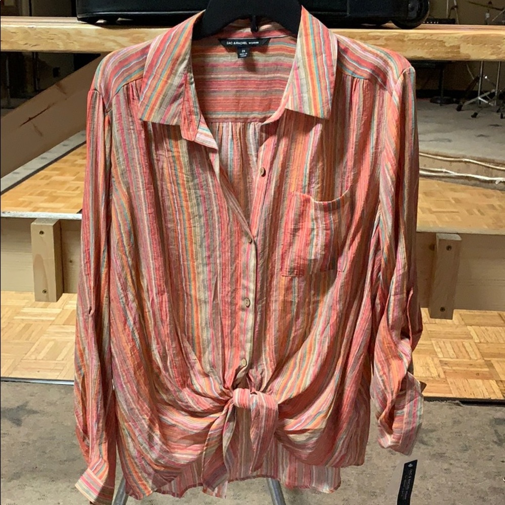 Zac & Rachel Woman Lightweight Button Down Blouse